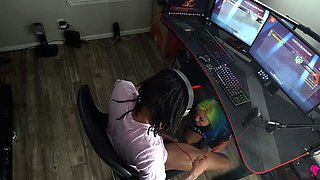 Interracial blowjob fuck jerk and facial at gloryhole