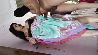 Chubby Indian wife gets her puffy pussy fucked in a standing position