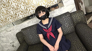 19-year-old Japanese Black-haired Beauty. Slender Amateur, Creampie Sex. Uncensored, Asian, Hentai, POV, Uniform Cosplay