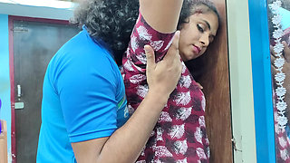 Hot couple romantic kiss