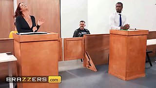 Brazzers - big-tit cougar Alexis Fawx demands ass fucking compensation from damion as the judge gets an eyeful