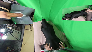 VR 3D Nora Fox Fucked with Black Zentai and Catsuit