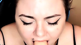 Hot Brunette Big Boobs With Glasses Toying Squirting