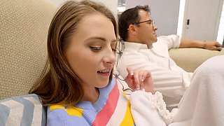 Cute Redhead Teen Fucked Doggystyle on the Hump Bus